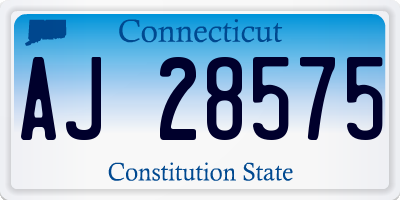 CT license plate AJ28575