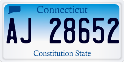CT license plate AJ28652