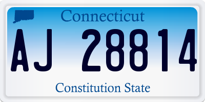 CT license plate AJ28814