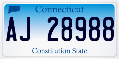 CT license plate AJ28988