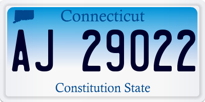 CT license plate AJ29022