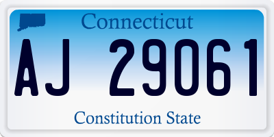 CT license plate AJ29061