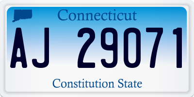 CT license plate AJ29071