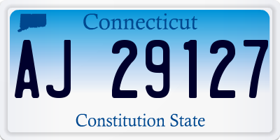 CT license plate AJ29127