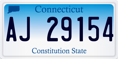 CT license plate AJ29154