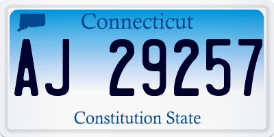CT license plate AJ29257
