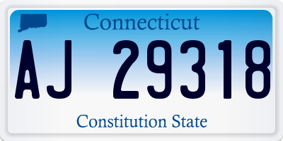 CT license plate AJ29318