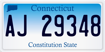 CT license plate AJ29348