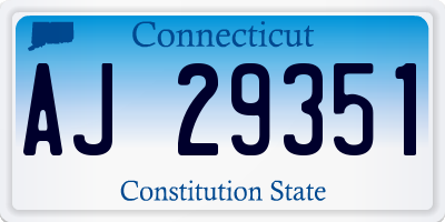 CT license plate AJ29351