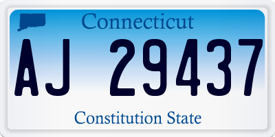CT license plate AJ29437
