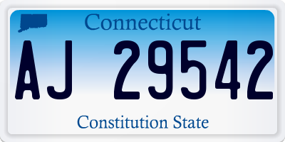 CT license plate AJ29542