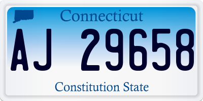 CT license plate AJ29658