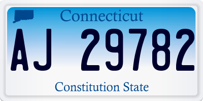 CT license plate AJ29782