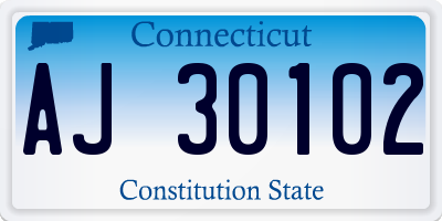 CT license plate AJ30102