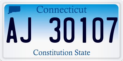 CT license plate AJ30107