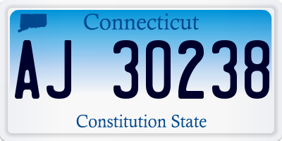 CT license plate AJ30238