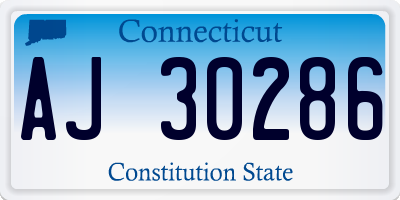 CT license plate AJ30286
