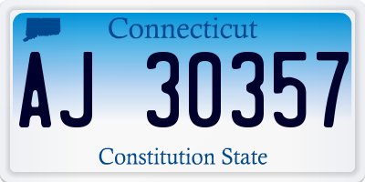 CT license plate AJ30357