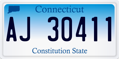 CT license plate AJ30411
