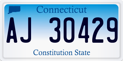 CT license plate AJ30429