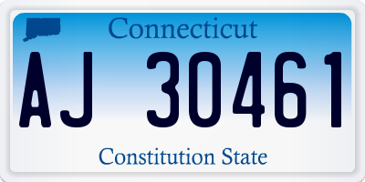 CT license plate AJ30461