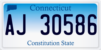 CT license plate AJ30586