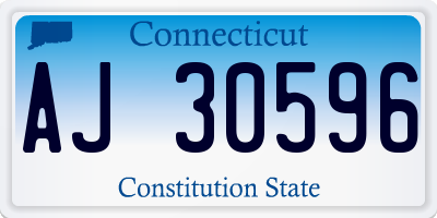 CT license plate AJ30596