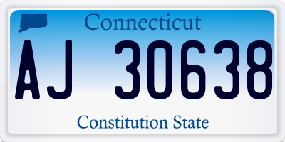CT license plate AJ30638