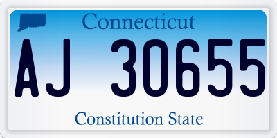 CT license plate AJ30655