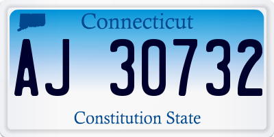 CT license plate AJ30732