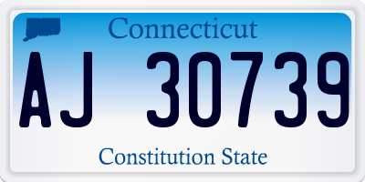 CT license plate AJ30739