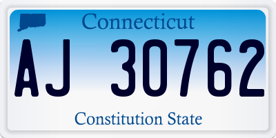 CT license plate AJ30762
