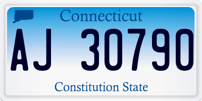 CT license plate AJ30790