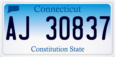 CT license plate AJ30837