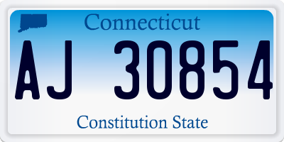 CT license plate AJ30854
