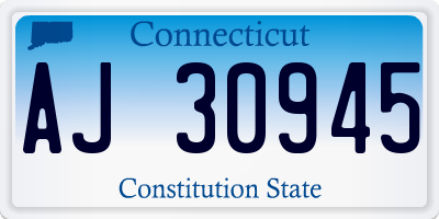 CT license plate AJ30945