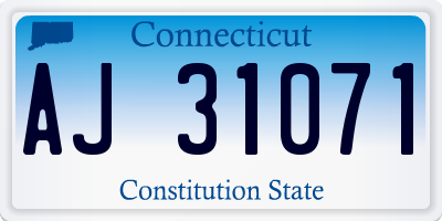 CT license plate AJ31071