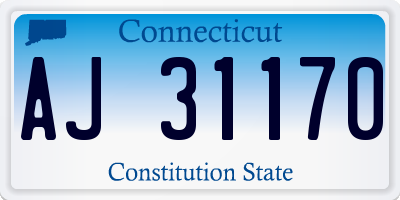 CT license plate AJ31170