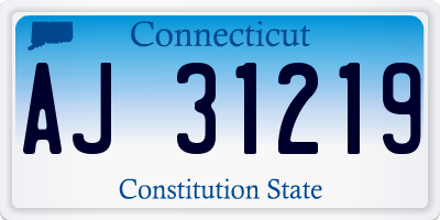 CT license plate AJ31219