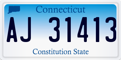 CT license plate AJ31413