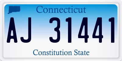CT license plate AJ31441