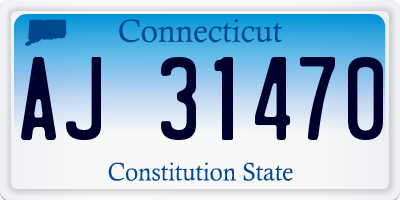 CT license plate AJ31470