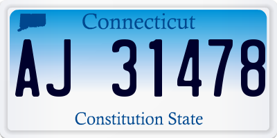 CT license plate AJ31478
