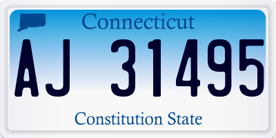 CT license plate AJ31495