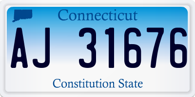 CT license plate AJ31676