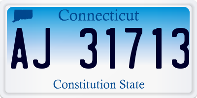 CT license plate AJ31713