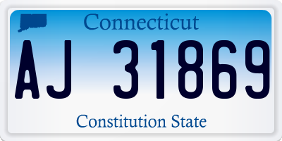 CT license plate AJ31869