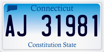 CT license plate AJ31981