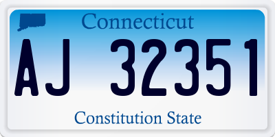 CT license plate AJ32351