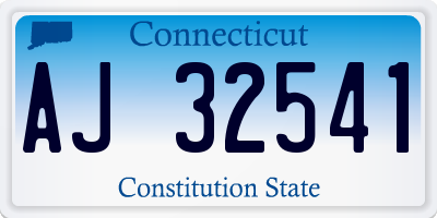 CT license plate AJ32541